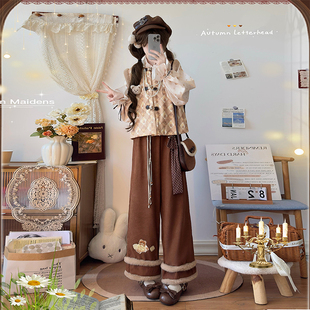 藏仙居原创明制汉服女汉元素改良刺绣马甲日常糯米裤加绒冬季新款