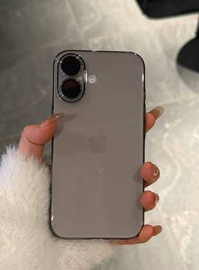 防泛黄透明黑色超薄适用于Apple 16手机外壳Iphone16Plus全包镜头膜Apple 17Promax/15Pro透明Pc硬壳13/14简