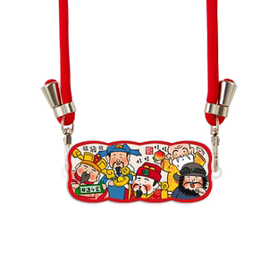 迪加尼发财手机背夹通用带挂绳长款可拆卸高级可背斜挎新款挂脖防丢背带手机挂绳链编织多功能可调节潮牌