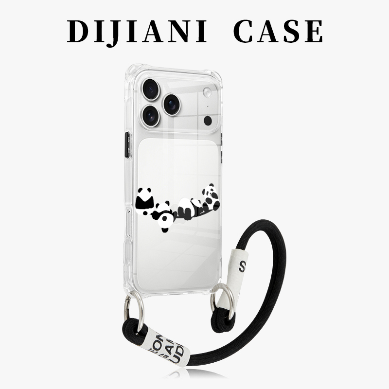 秋千熊猫苹果17promax手机壳透明