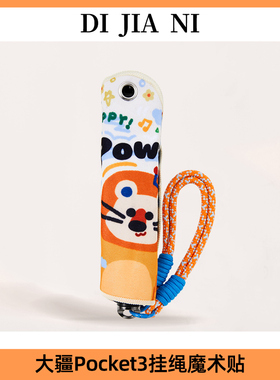 狮子涂鸦大疆Pocket3魔术贴保护套斜挎可背挂绳pt3保护壳手腕绳配件镜头防刮贴布相机百贴布可爱收纳包可拆卸