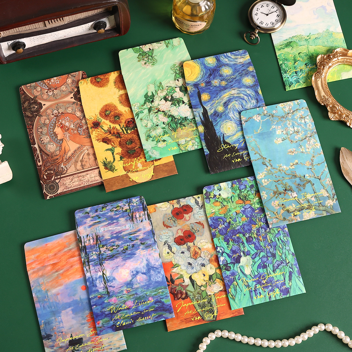复古梵高名画油画小信封贺卡明信片收纳袋高级感浪漫文艺ins风高颜值手写书信信笺毕业季伴手礼学生送礼用