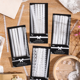 复古蕾丝镂空贴纸手帐花边边框打底纸手账贴纸简约ins风防水PET盐系文艺咕卡花纹拼贴素材装 饰小图案DIY贴画