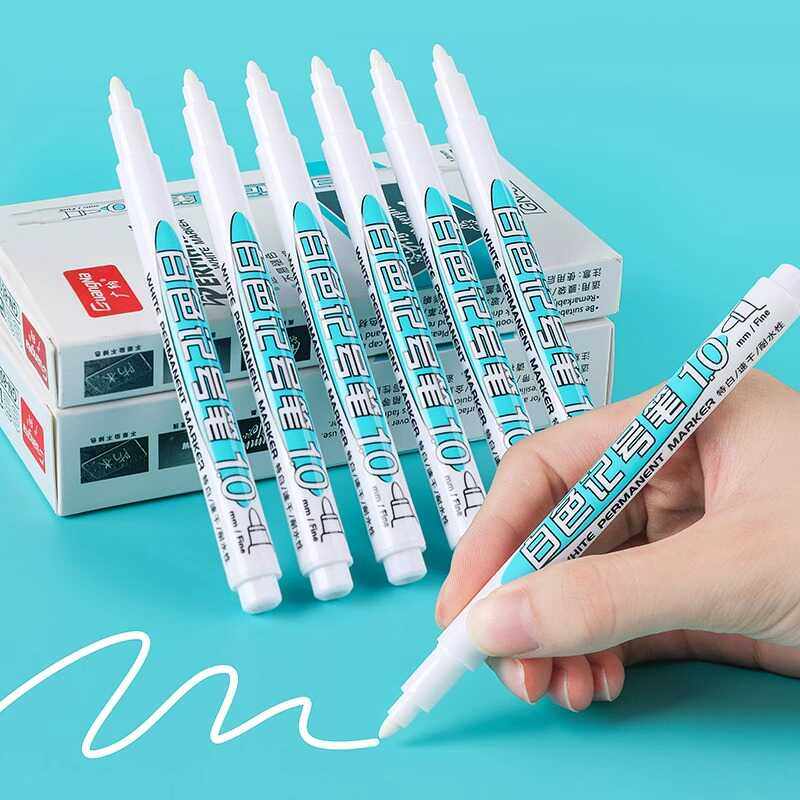 广纳白色记号笔油性白色笔高光笔可加墨水黑色软头防水不掉色马克笔速干不易褪色画画笔速干油漆笔美术绘画,文具电教/文化用品/商务用品,记号笔,淘宝优惠券,粉丝福利购,淘宝优惠卷