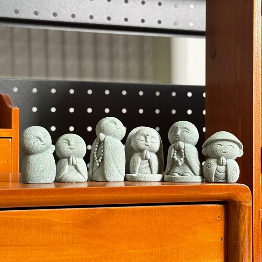 「接地气 有福气 小地藏」日式小和尚青砂石摆件硅胶模具造景模具