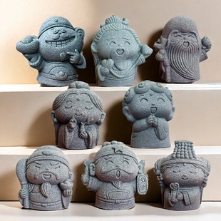 创意国潮吉祥可爱小神仙硅胶模具摆件中式鱼缸盆景家居装饰模具