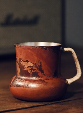 木兮堂纯紫铜挂锡 公道杯 奶杯 分酒杯 煮茶杯 220cc