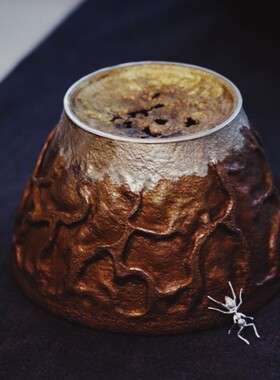 木兮堂手工器 紫铜雪峰水盂 茶周边 摆件  紫铜杯  900CC