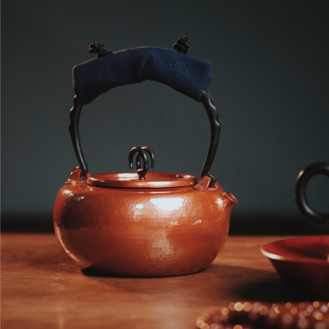 木兮堂一张打紫铜纯手工泡茶壶