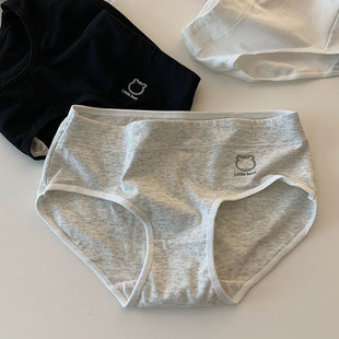 女印花三角裤 可爱简约纯棉纯色女士内裤 小熊舒适无痕低腰内裤