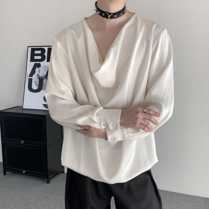 秋装超大码衬衫男士结婚登记搭配影楼拍照长袖正装结婚黑色衬衣潮