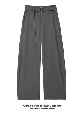 NICE LOOSE潮流新品青少年个性休闲裤子春季新款大码复古弯刀西裤