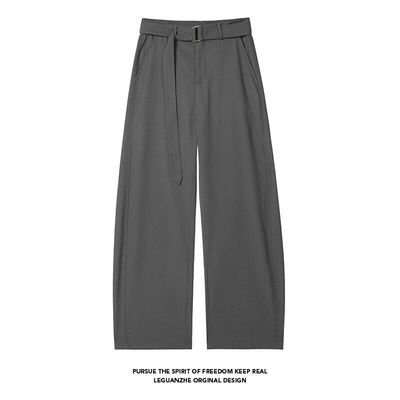 NICE LOOSE潮流新品青少年个性休闲裤子春季新款大码复古弯刀西裤