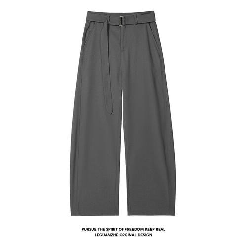 NICE LOOSE潮流新品青少年个性休闲裤子春季新款大码复古弯刀西裤