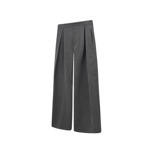 NICE LOOSE立体剪裁工字褶打褶休闲垂坠感复古西装裤阔腿裤拖地裤