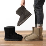 Утепленные удерживающие тепло сапоги, 2024 года, из натуральной кожи, средней длины, популярно в интернете