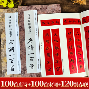褚遂良楷书集字春联120副唐诗宋词一百首 雁塔圣教序阴符经倪宽赞等原碑帖褚体楷书集字创作古文古诗词对联横批毛笔书法临摹练字帖