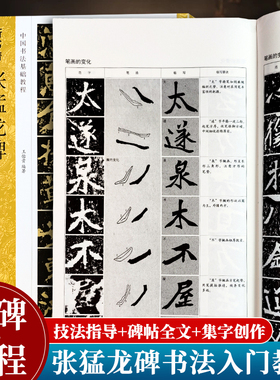张猛龙碑(原碑帖+技法教程) 新书谱中国书法基础教程 高清原碑帖+笔画技法+章法结构+集字创作入门临摹教材魏碑楷书毛笔书法字帖