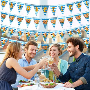 德国慕尼黑啤酒节派对装饰 啤酒节派对拉旗蛋糕插牌 啤酒节横幅