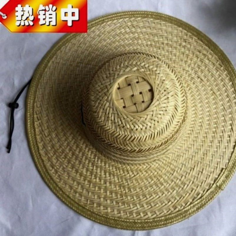 男士钓鱼草帽大沿竹编遮阳帽男女采茶务农遮阳帽古镇装饰帽子