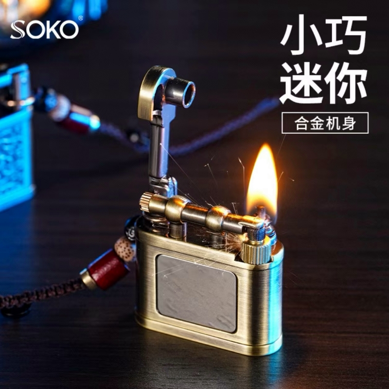 网红款精致小方砖挂件煤油打火机