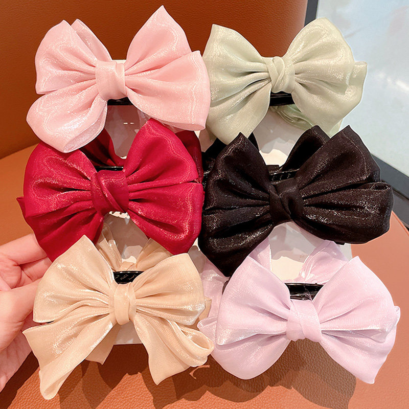 网红新款蝴蝶结丸子头抓夹儿童盘发神器发夹小女孩后脑勺发卡头饰