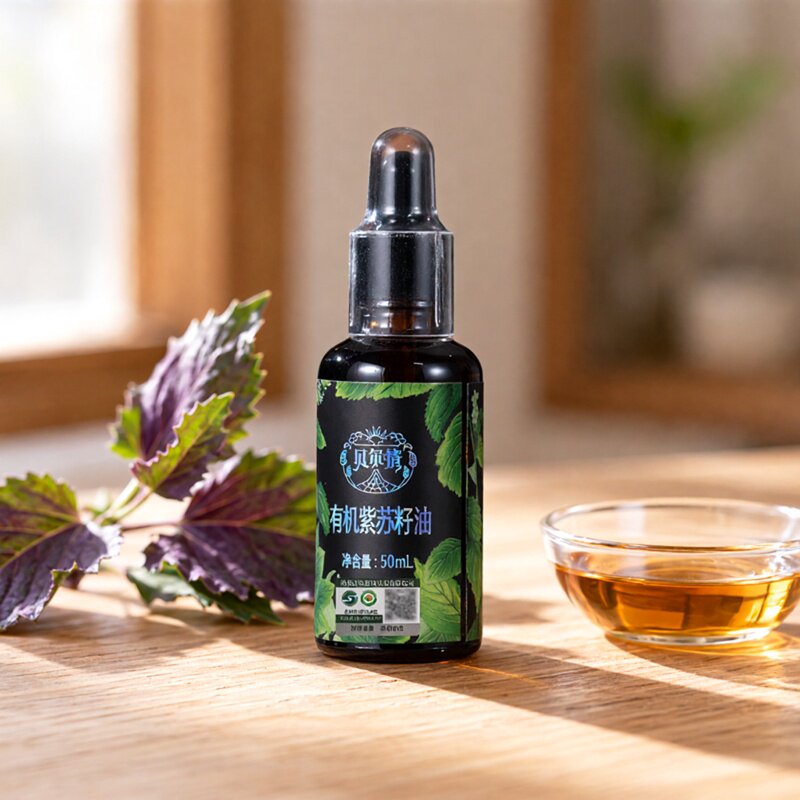 有机紫苏籽油瓶装50ml 冷榨紫苏油苏子籽食用油亚麻酸