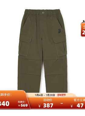 MLB儿童官方男女童队标纯色潮酷时尚工装梭织长裤春夏WPR01