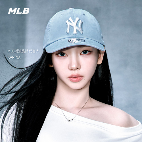 MLB官方 KARINA同款韩系百搭可调节刺绣软顶棒球帽26春新CPB24