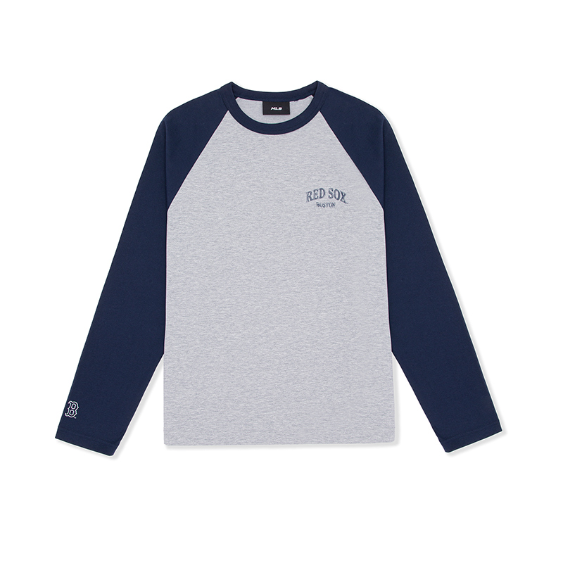 MLB官方男女情侣学院风拼接撞色运动休闲长袖T恤25秋季新款TSV21