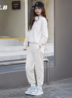 【情人节礼物】MLB官方男女同款舒适松紧束脚长裤26春季新款PTB01