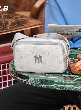 MLB官方 男女同款情侣暗纹老花斜挎包休闲百搭时尚潮春夏CRS01