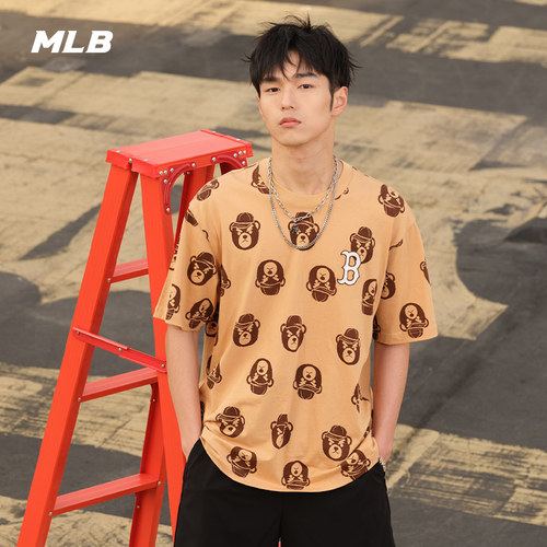 MLB官方男女情侣老花运动短袖