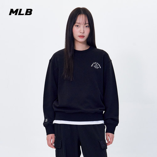 MLB官方 男女情侣时尚简约基础百搭圆领套头卫衣秋季新款MTB17