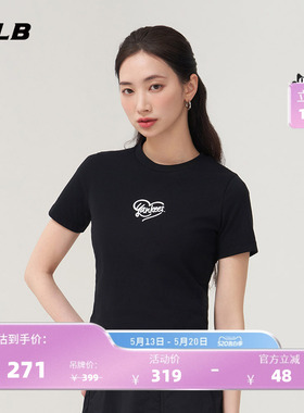 MLB官方 女款时尚爱心百搭修身显瘦短款休闲T恤夏季新款TSH04