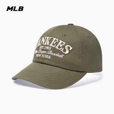 MLB官方男女同款情侣复古显脸小遮阳帽百搭软顶棒球帽春夏CPV23