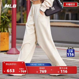 百搭经典 PTB02 阔腿休闲长裤 新款 PTB22 25冬季 MLB官方男女情侣时尚