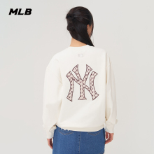 MLB官方男女情侣老花大logo时尚圆领纯色百搭卫衣25春夏新款MTM04