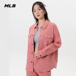 DRV01 MLB官方 新款 25秋季 DRV02 男女情侣后背图案学院风牛仔衬衫