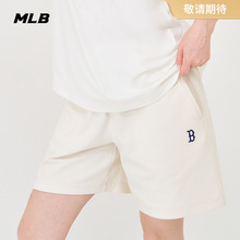 MLB官方 男女情侣小logo短裤纯色简约运动休闲裤24夏季新款SPB01