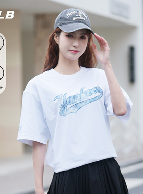 MLB官方 男女情侣复古老花logo凉感防晒T恤25夏季新款TSM14/TSM11