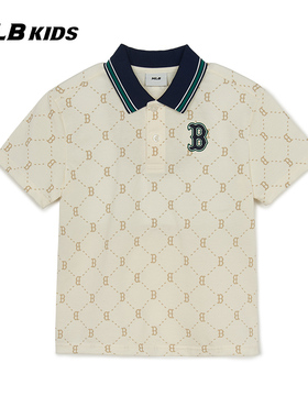 MLB官方男女童时髦出挑刺绣LOGO复古老花POLO衫25春夏新款PQMD1