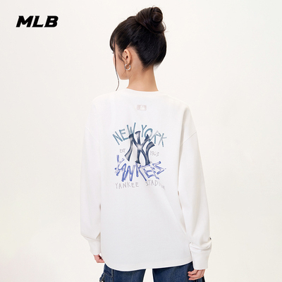 MLB官方 男女情侣时尚百搭街头风长袖T恤25秋季新款TSB21
