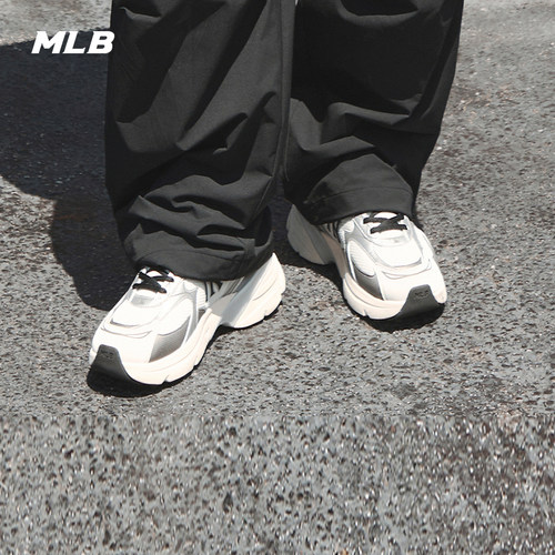 MLB官方男女情侣复古时尚厚底增高网面运动跑鞋夏季新款百搭RNC05