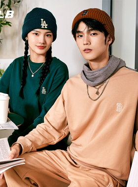 MLB官方男女情侣纯色运动套头长袖卫衣时尚潮百搭春夏MTB01/PTB01
