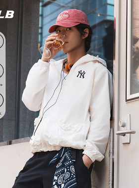 MLB官方男女情侣防晒纯色凉感防泼水夹克连帽外套25夏季新款WJB04