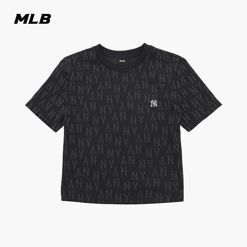 MLB官方 女款老花短款T恤圆领提花舒适短袖TSMA1,运动服/休闲服装,运动T恤,淘宝优惠券,粉丝福利购,淘宝优惠卷