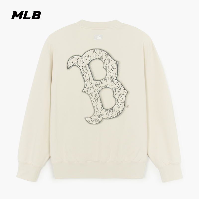MLB官方 男女情侣时尚简约复古背标圆领套头卫衣25秋季新款MTB11