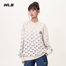 MTM13 新款 MLB官方 男女情侣满印老花渐变LOGO圆领套头卫衣25秋季