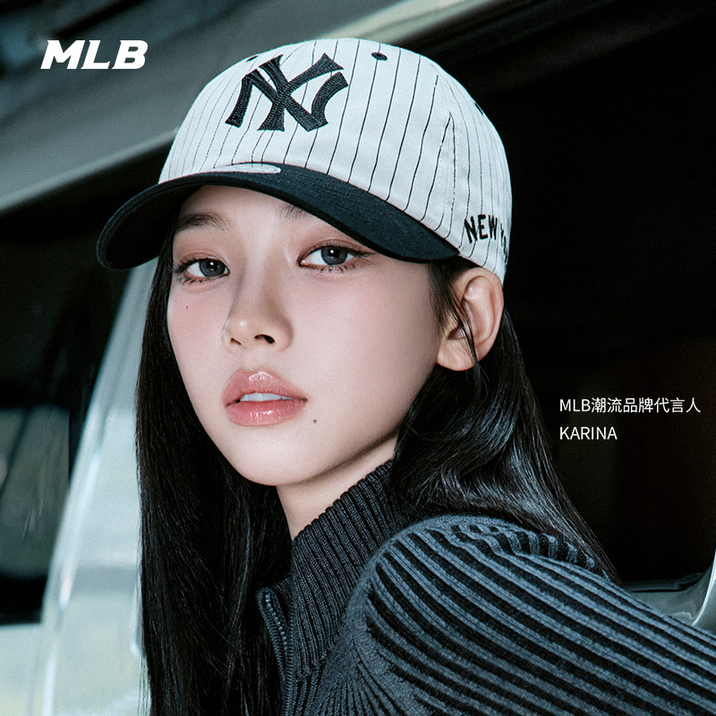 MLB官方 KARINA同款男女户外时尚百搭软顶棒球帽25秋冬新款CPB25
